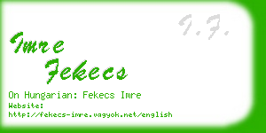 imre fekecs business card